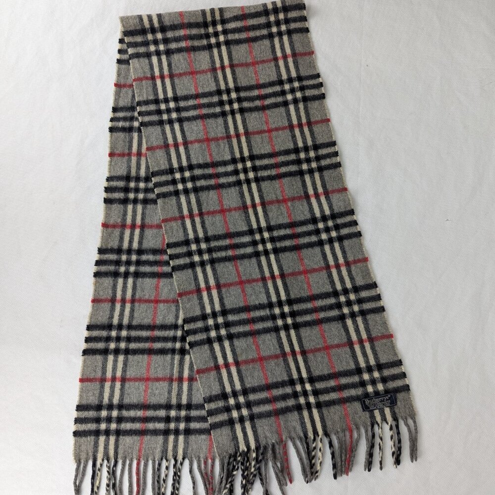 Burberry Cashmere Nova Plaid Scarf Gray | Unisex | Soft & Warm | Deal
